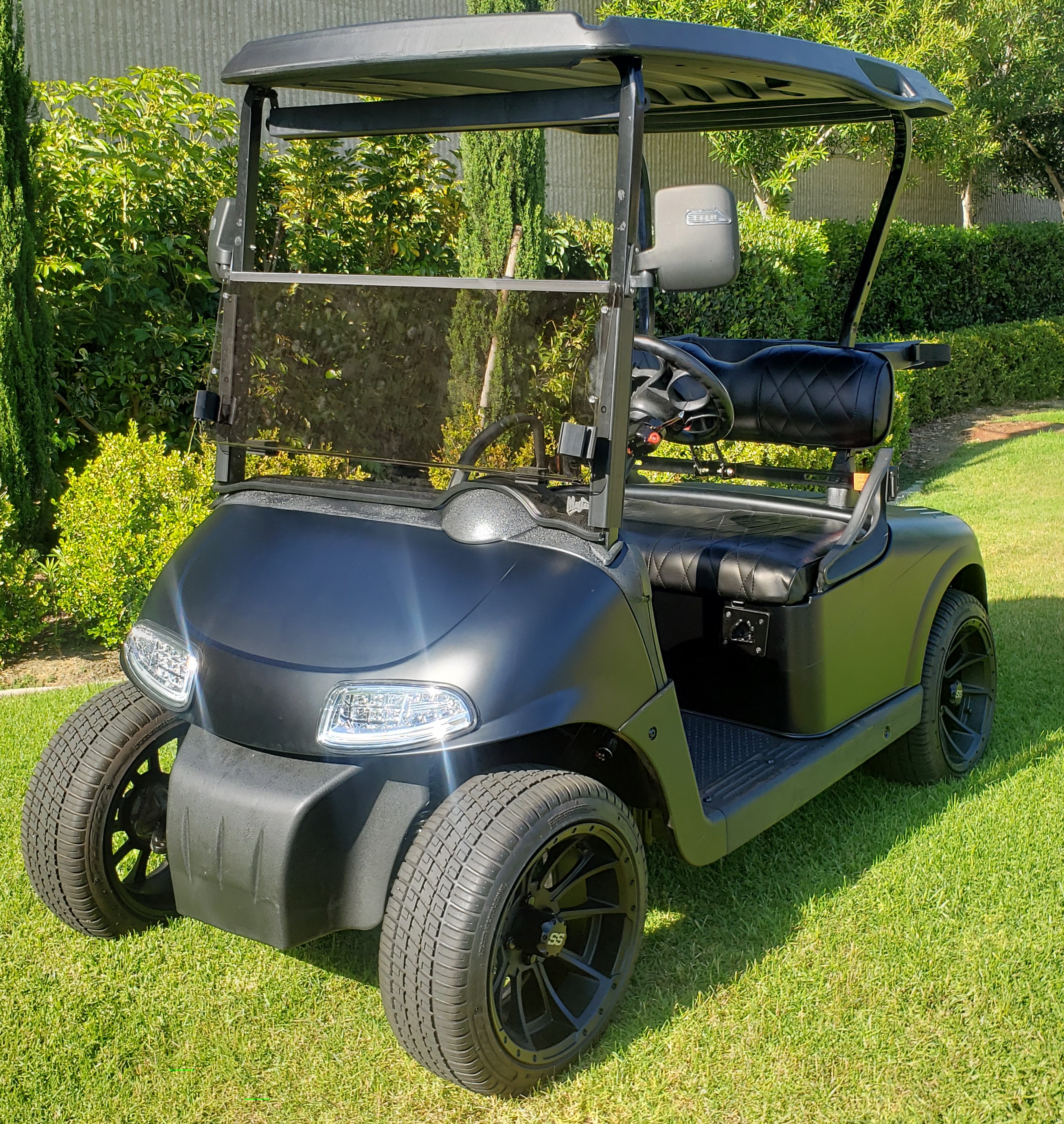 2 Passenger Tricked Out Electric 48 Volt Ezgo Rxv Golf Cart – Matte Black, #A3