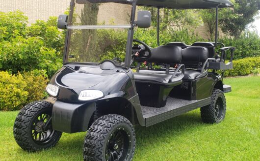 Murdered Out Ezgo Rxv Stretched Lifted Limo Electric 6 Passenger Golf Cart, #C25