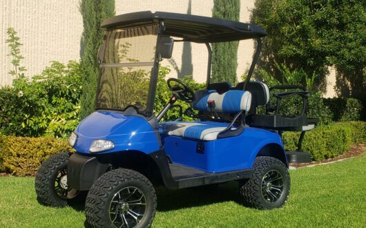Ezgo Electric Rxv Lifted 4 Passenger Golf Cart- Dodger Blue, #B34