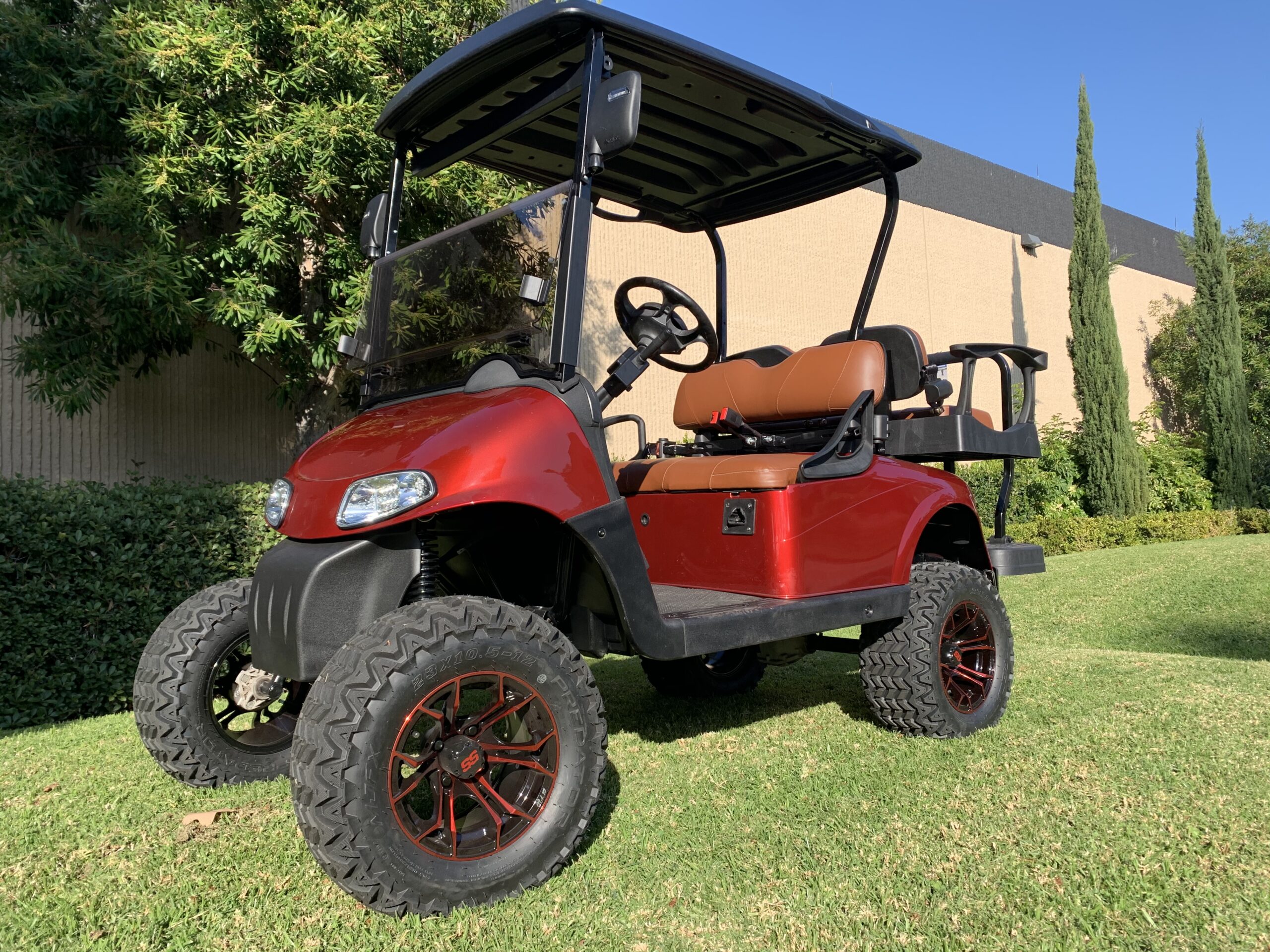 Ezgo Electric Rxv 4 Passenger Golf Cart- Inferno Red, #B27