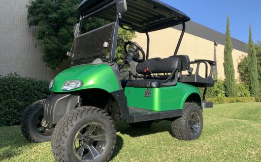 Ezgo Electric Rxv Lifted 4 Passenger Custom Golf Cart – Monster Green #56