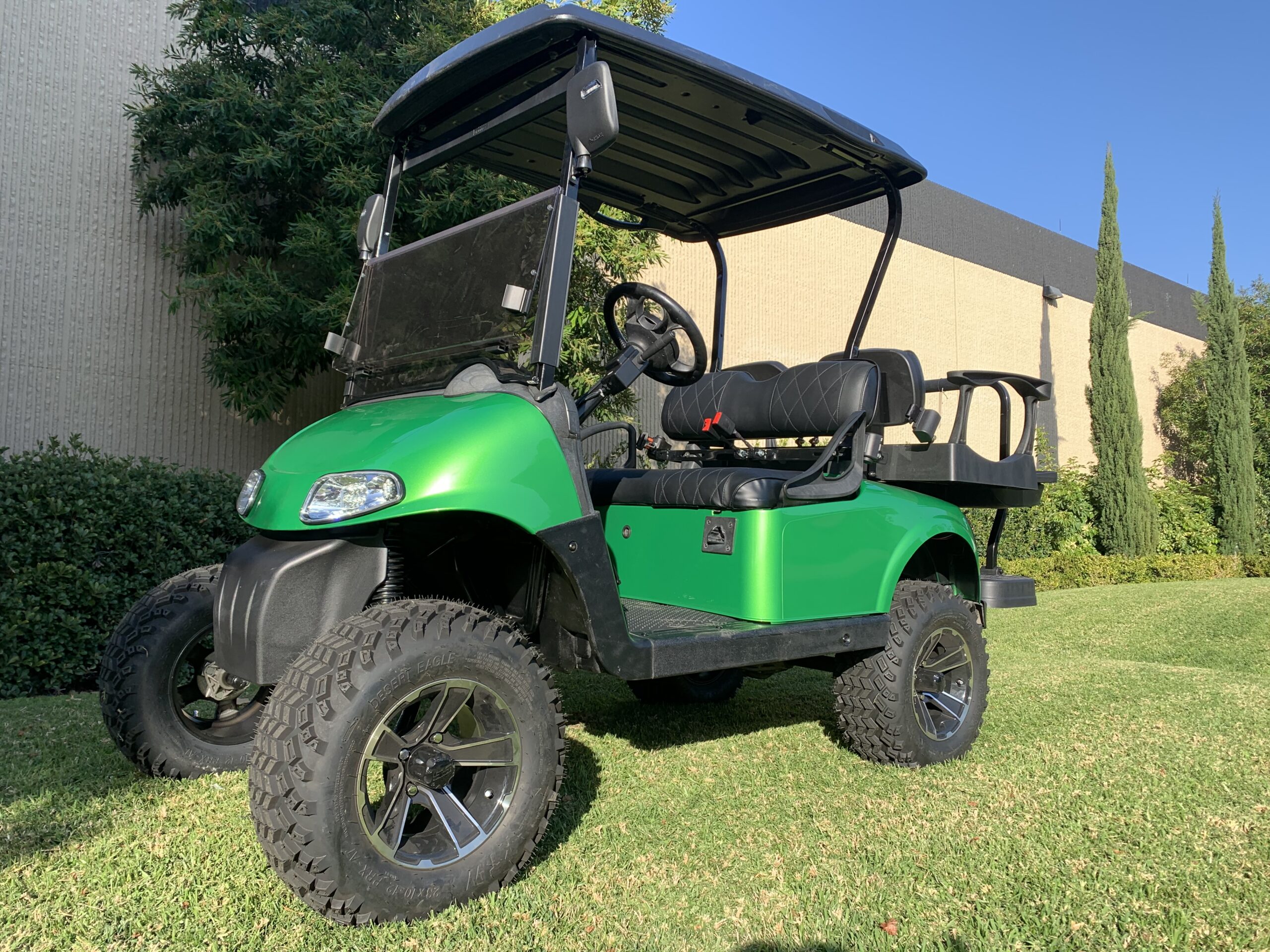 Ezgo Electric Rxv Lifted 4 Passenger Custom Golf Cart – Monster Green #56