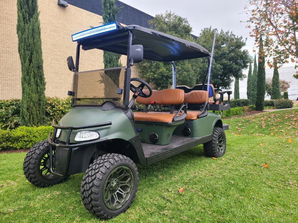 Tricked Out Ezgo Electric Rxv 6 Passenger Golf Cart- Matte Green, #C27