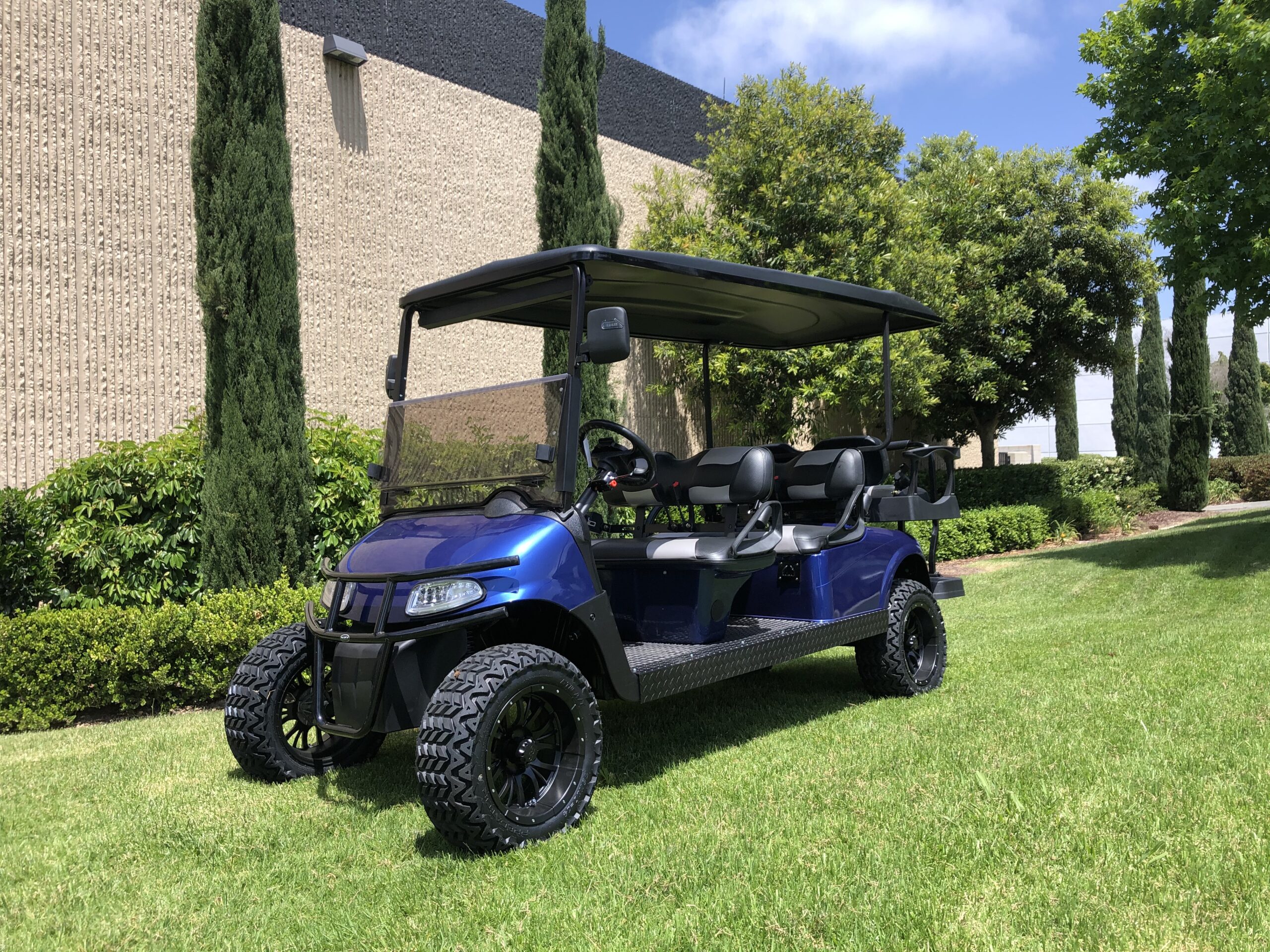 Ezgo Electric Rxv 6 Passenger Limo Stretched Golf Cart- Electric Blue #C31