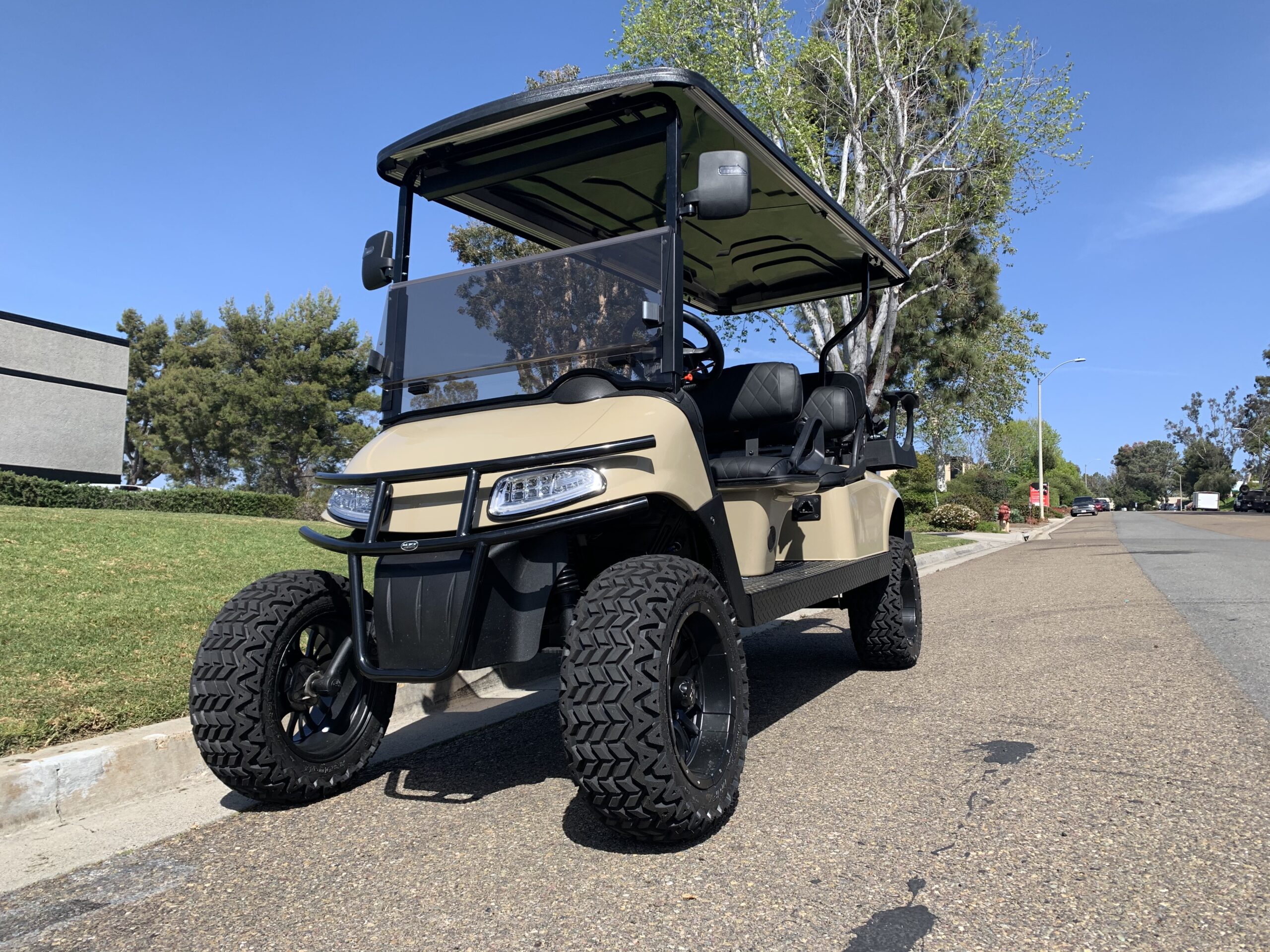 Custom Stretched Out Limo Ezgo Electric Rxv 6 Passenger Golf Cart- Toyota TRD Quicksand, #C12